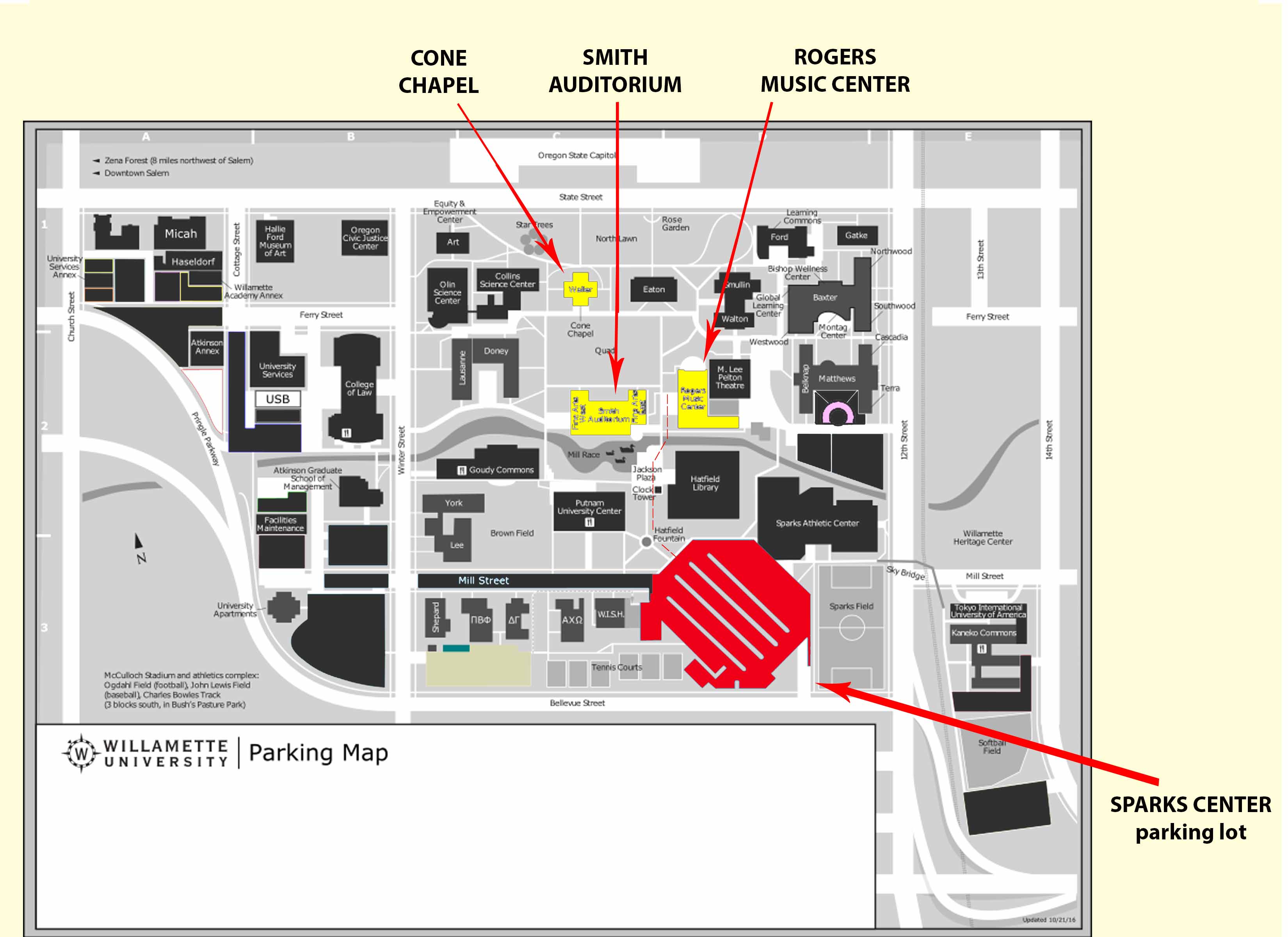 Campus and Parking Map for Rogers, Smith & Cone